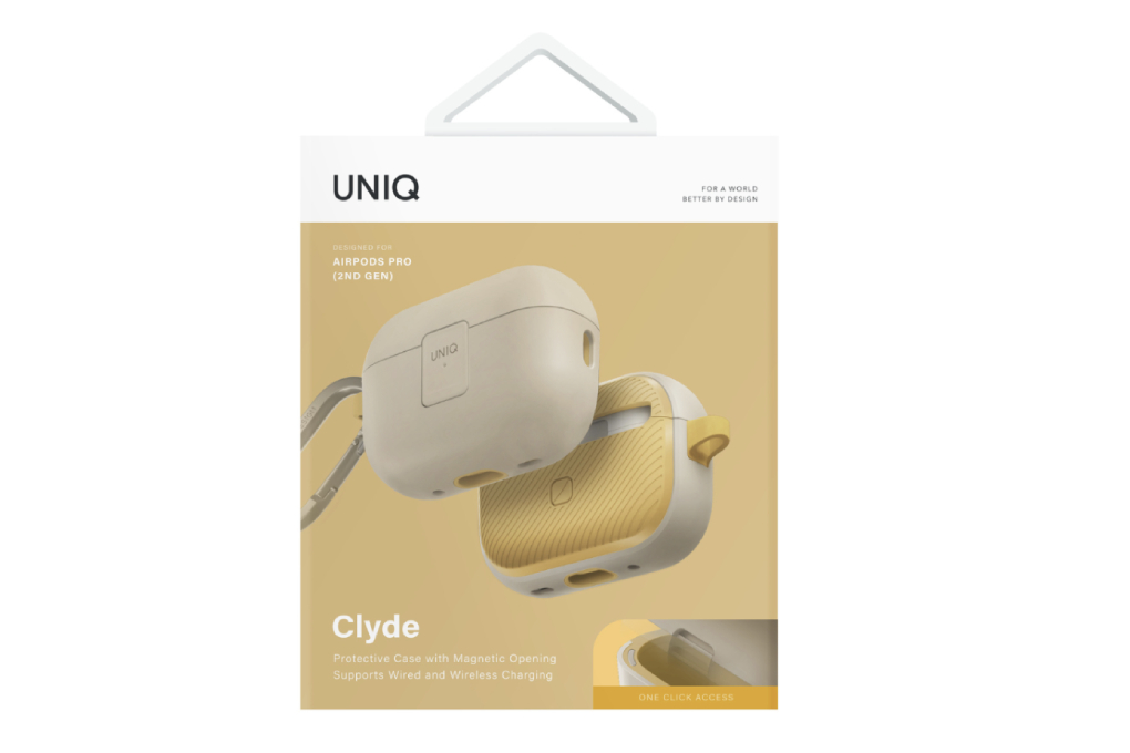 Túi đựng AirPods Pro 2 nhựa PC TPU UniQ Clyde Lock Case Màu vàng