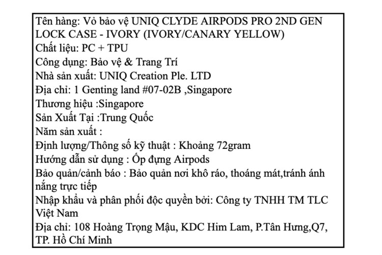 Túi đựng AirPods Pro 2 nhựa PC TPU UniQ Clyde Lock Case Màu vàng