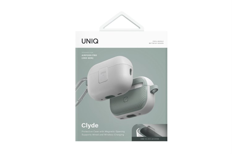 Túi đựng AirPods Pro 2 nhựa PC TPU UniQ Clyde Lock Case Màu Xanh mint