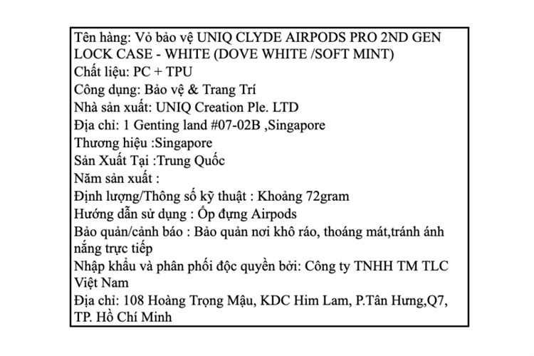 Túi đựng AirPods Pro 2 nhựa PC TPU UniQ Clyde Lock Case Màu Xanh mint