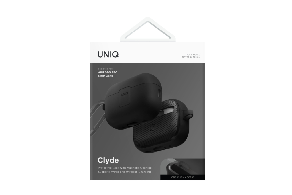 Túi đựng AirPods Pro 2 nhựa PC TPU UniQ Clyde Lock Case Màu Đen
