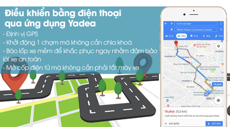 Ứng dụng Yadea Travel - Xe máy điện Yadea G5 Trắng Ứng dụng Yadea Travel - Xe máy điện Yadea G5