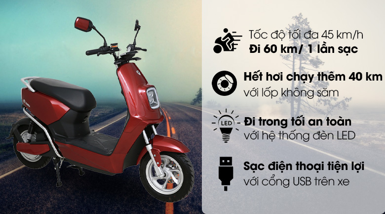 Xe máy điện Yadea E3 Đỏ