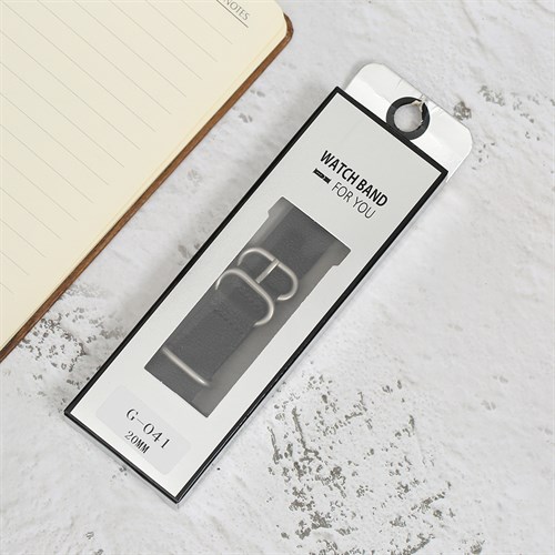 Dây da tổng hợp đồng hồ 20mm G041 Đen Màu Đen