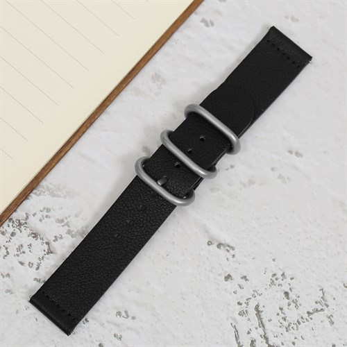Dây da tổng hợp đồng hồ 20mm G041 Đen Màu Đen
