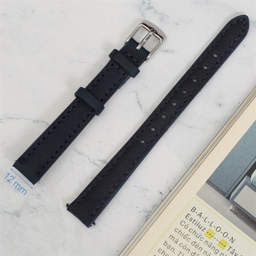 Dây da tổng hợp đồng hồ 12mm G027 Xanh dương Màu Xanh Dương