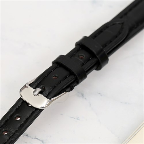 Dây da tổng hợp đồng hồ 12mm G069 Đen Màu Đen