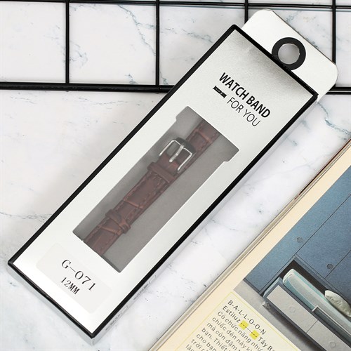 Dây da tổng hợp đồng hồ 12mm G071 Nâu Màu Nâu