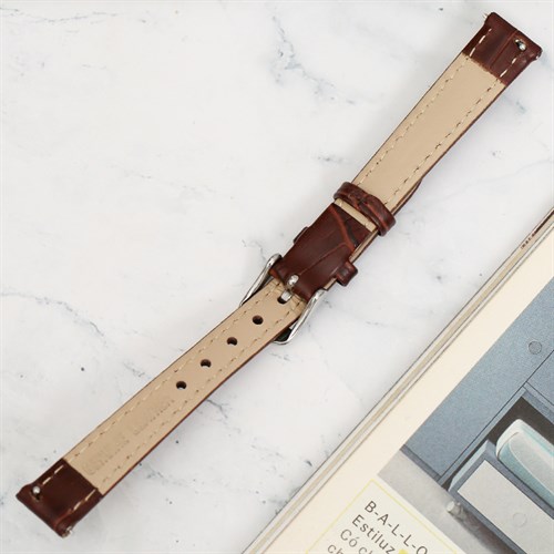 Dây da tổng hợp đồng hồ 12mm G071 Nâu Màu Nâu