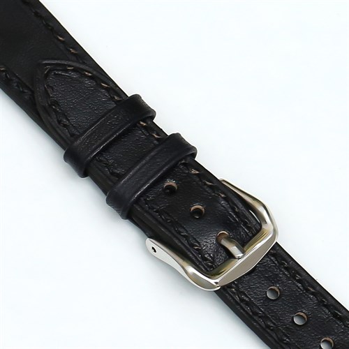 Dây da tổng hợp đồng hồ 16mm DVM1K1 Đen Màu Đen