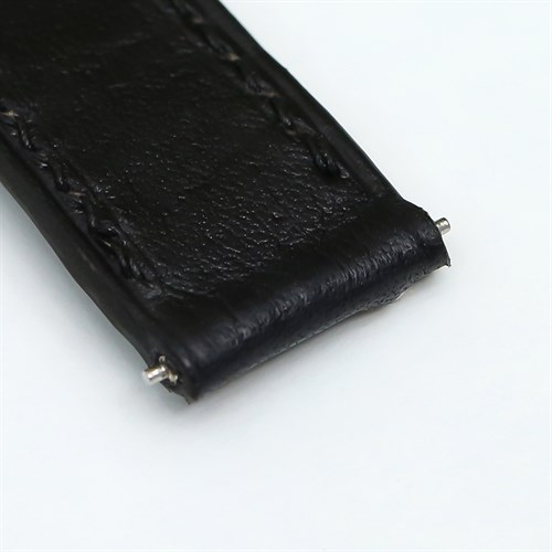 Dây da tổng hợp đồng hồ 16mm DVM1K1 Đen Màu Đen