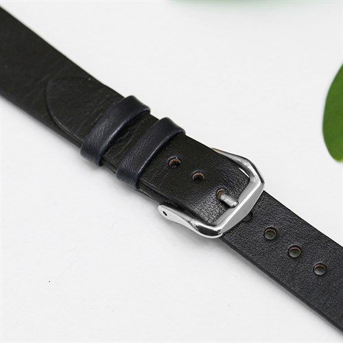 Dây da tổng hợp đồng hồ 16mm DVM1K3 Đen Màu Đen