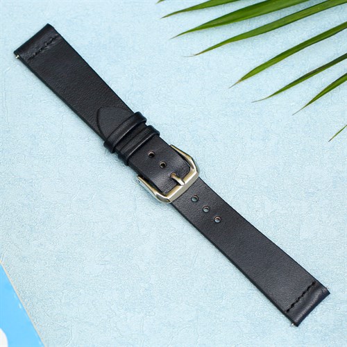 Dây da tổng hợp đồng hồ 18mm DVM2K3 Đen Màu Đen