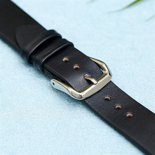 Dây da tổng hợp đồng hồ 18mm DVM2K3 Đen Màu Đen