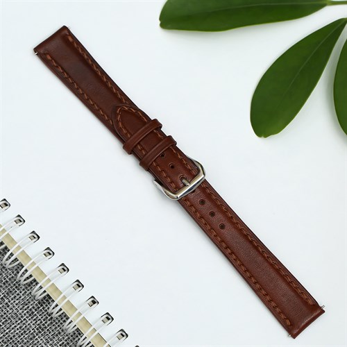 Dây da tổng hợp đồng hồ 16mm DVM5K1 Nâu Màu Nâu