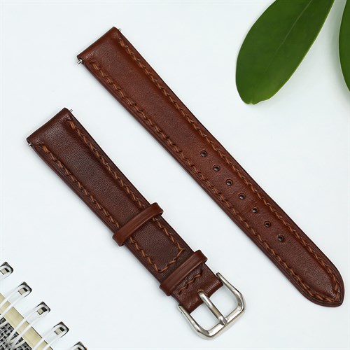 Dây da tổng hợp đồng hồ 16mm DVM5K1 Nâu Màu Nâu