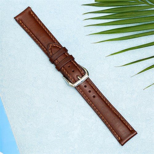Dây da đồng hồ 18 mm nâu DVM5K1 Màu Nâu nhạt