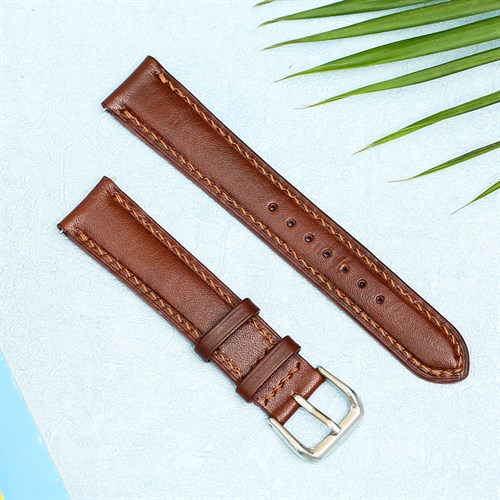 Dây da đồng hồ 18 mm nâu DVM5K1 Màu Nâu nhạt