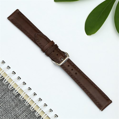 Dây da tổng hợp đồng hồ 16mm DVM6K1 Nâu Màu Nâu