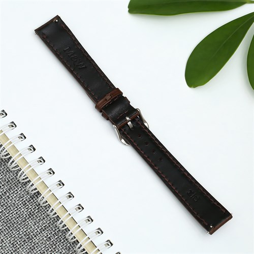 Dây da tổng hợp đồng hồ 16mm DVM6K1 Nâu Màu Nâu