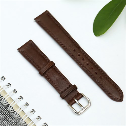 Dây da tổng hợp đồng hồ 16mm DVM6K1 Nâu Màu Nâu
