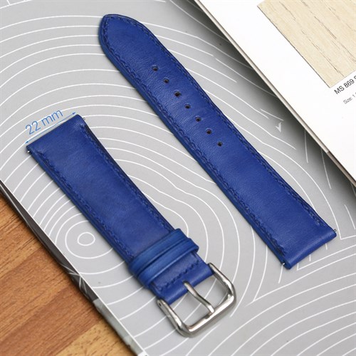 Dây da đồng hồ 22mm DVM6K1 Xanh dương Màu Xanh Dương