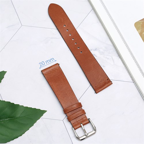 Dây da đồng hồ 20 mm nâu SAM1K3 Màu Nâu nhạt