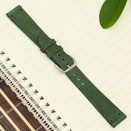 Dây da tổng hợp đồng hồ 16mm SAM1K5 Xanh lá Màu Xanh lá