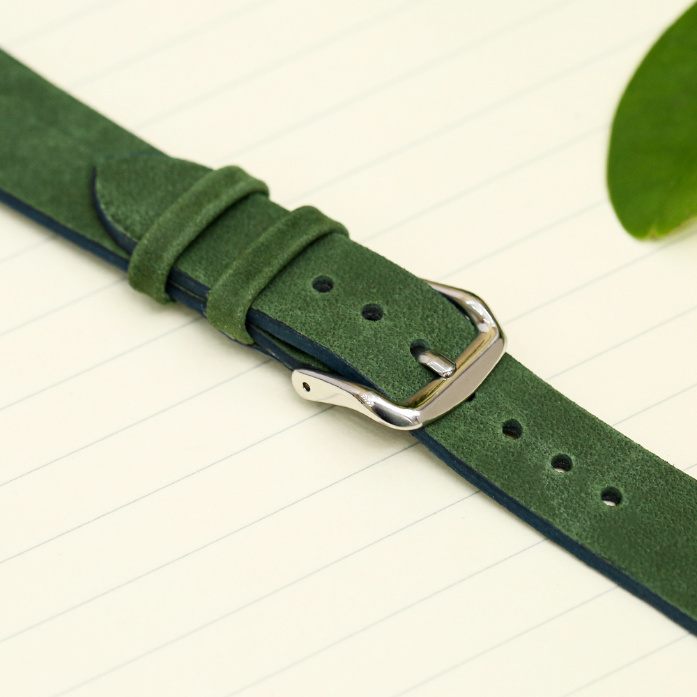 Dây da đồng hồ 16 mm xanh lá cây SAM1K5