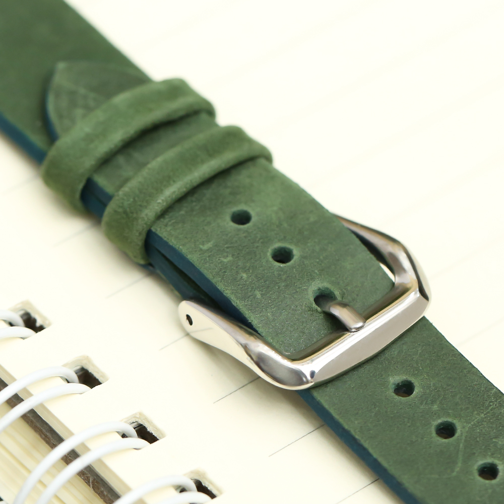 Dây da đồng hồ 18 mm xanh lá cây SAM1K5