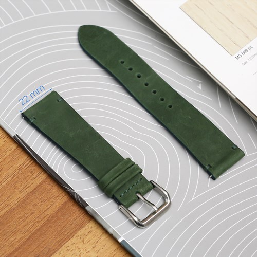 Dây da đồng hồ 22 mm xanh lá cây SAM1K5 Màu Xanh lá