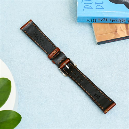 Dây da tổng hợp đồng hồ 18mm CKM1K1 Nâu Màu Nâu