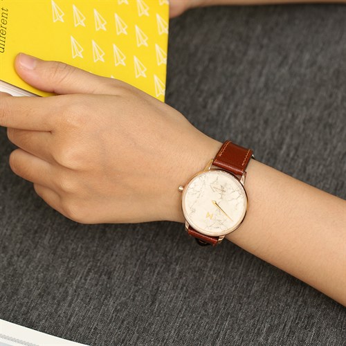 Dây da tổng hợp đồng hồ 18mm CKM1K1 Nâu Màu Nâu