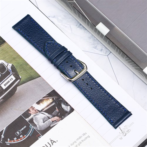 Dây da đồng hồ 22 mm xanh dương CKM1K1 Màu Xanh Dương