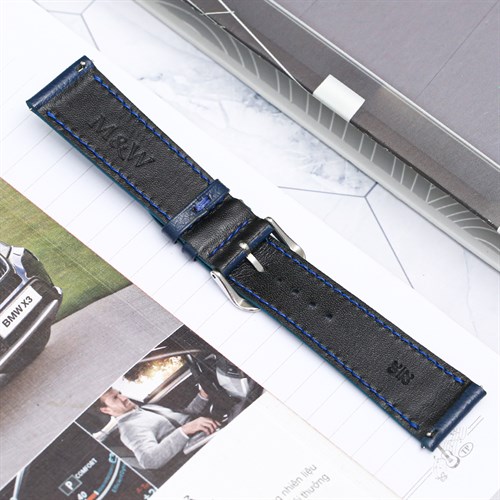 Dây da đồng hồ 22 mm xanh dương CKM1K1 Màu Xanh Dương