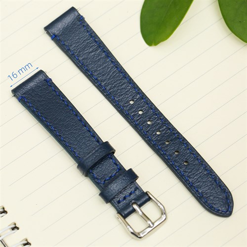 Dây da tổng hợp đồng hồ 16mm CKM1K2 Xanh dương Màu Xanh Dương
