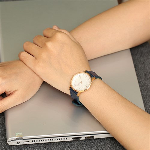 Dây da tổng hợp đồng hồ 16mm CKM1K2 Xanh dương Màu Xanh Dương