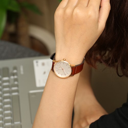 Dây da tổng hợp đồng hồ 16mm CKM1K3 Nâu Màu Nâu