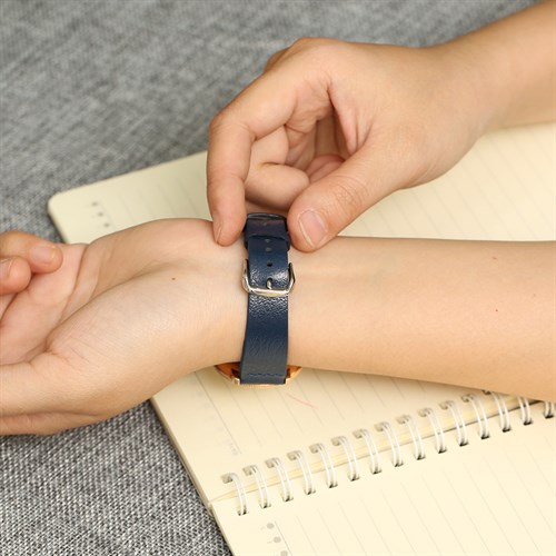 Dây da tổng hợp đồng hồ 16mm CKM1K3 Xanh dương Màu Xanh Dương