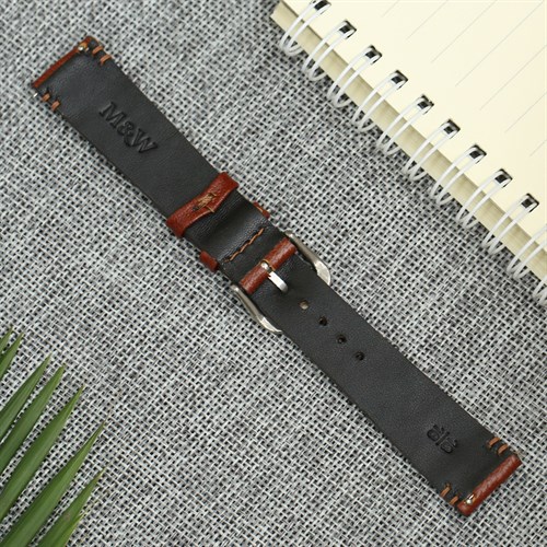 Dây da tổng hợp đồng hồ 18mm CKM1K6 Nâu Màu Nâu