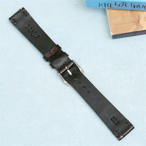 Dây da tổng hợp đồng hồ 18mm CKM1K6 Nâu Màu Nâu