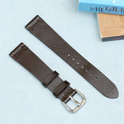 Dây da tổng hợp đồng hồ 18mm CKM1K6 Nâu Màu Nâu