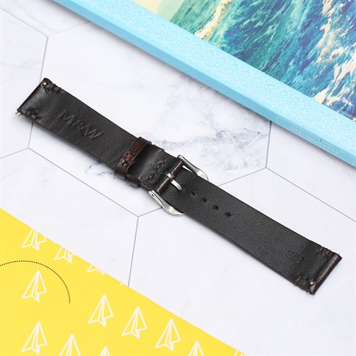 Dây da đồng hồ 20 mm nâu CKM1K6 Màu Nâu đậm