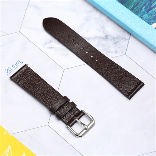 Dây da đồng hồ 20 mm nâu CKM1K6 Màu Nâu đậm