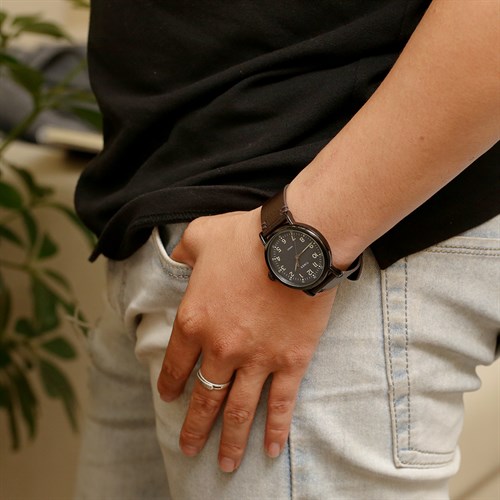 Dây da đồng hồ 20 mm nâu CKM1K6 Màu Nâu đậm