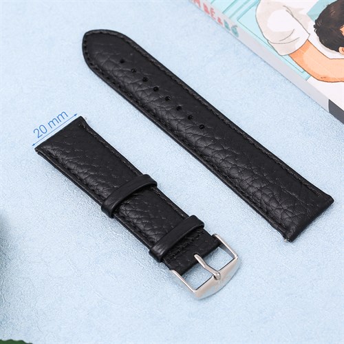Dây da đồng hồ 20mm M1500.41 Đen Màu Đen