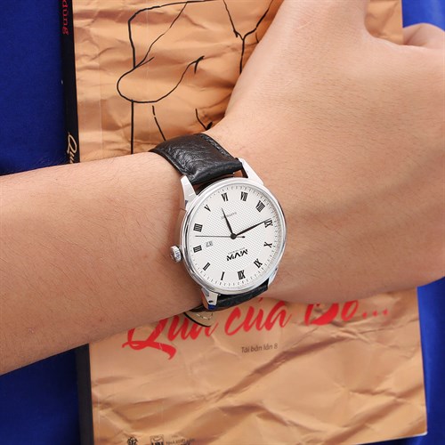 Dây da đồng hồ 20mm M1500.41 Đen Màu Đen