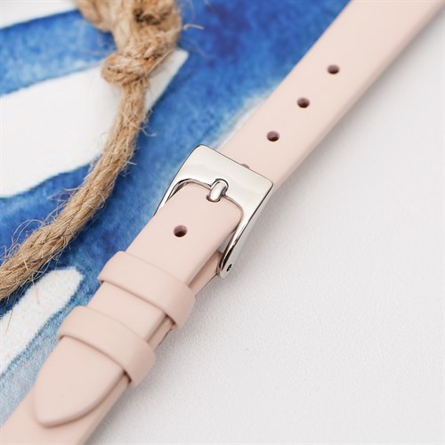 Dây da tổng hợp đồng hồ 12mm L011-01-12 Hồng Màu Hồng