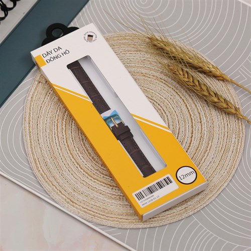 Dây da đồng hồ 12mm L016-01-12 Nâu Màu Nâu