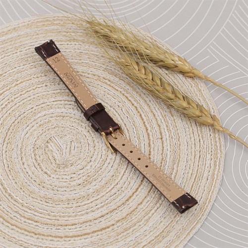 Dây da đồng hồ 12mm L016-01-12 Nâu Màu Nâu